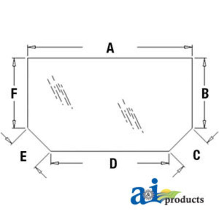 A & I PRODUCTS Glass, Rear, Upper 52" x34" x4" A-352208A1